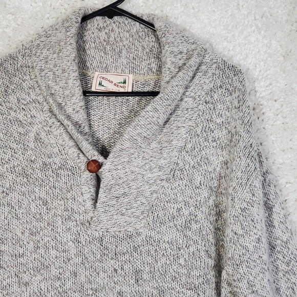 Cedar‎ Bend Men Wool Shawl Collar Sweater Size Large Knit Pullover Teacher Dad - Picture 3 of 12